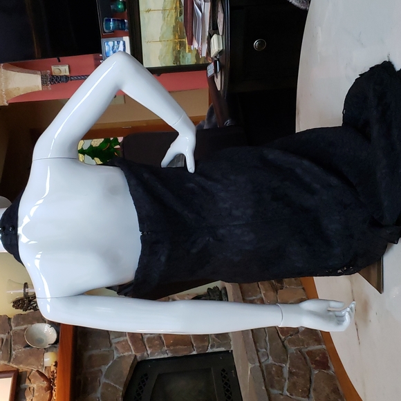 Liz Claiborne petite collection black lace halter midi dress size 8P - Picture 5 of 17